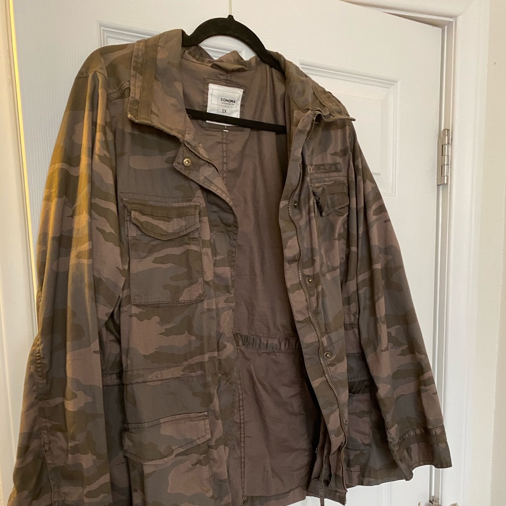 Plus size camo army jacket